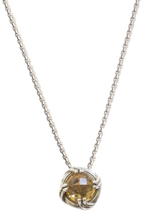 Peter Thomas Roth Silver Necklace With Amber Gemstone